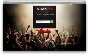 LaunchRock splash page