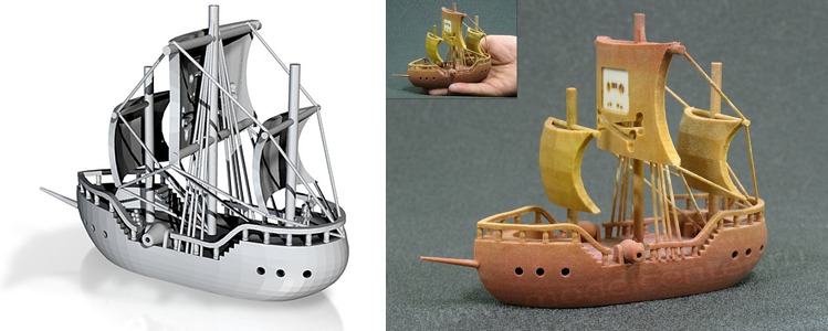 Barco The Pirate Bay: Modelo 3D e resultado impresso