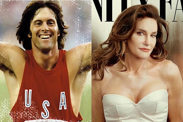 Montagem com 2 fotos: Bruce Jenner nos anos 1970 e depois como Caitlyn Jenner nos anos 2010